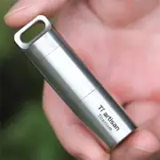 EDC Pure Titanium Pill Case 2 Compartments Pill Holder Box Organizer Waterproof