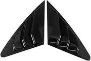 2PCS Car Rear Window Shutter Cover Trim Compatible for Audi A4 S4 B8 Sedan 2009-2016 Window Louver Side Vent Trim ABS Panel Side Vent Cover(Glossy Black)
