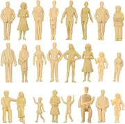 24pcs Model Trains Architectural 1:25 UnPainted Figures G Scale Sitting and Standing Person Model Railway Layout New P2501B