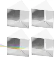 Luxshiny 4 Pcs Optical Glass Triangular Prism Accurate Analysis Tool for Classroom Laboratory Photography Compact Portable Reflector for Teaching