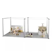 Anti Bite Clear Acrylic Pet Playpen Hamster Cage 6 Panels Fence For Small Animal