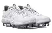 Under Armour Yard Low MT TPU Baseball Cleats Mens Size 8 or 9 White 3025591-100