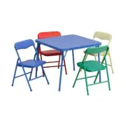 Flash Furniture Mindy Kids 5-Piece set Folding Square Table and Chairs Set fo...