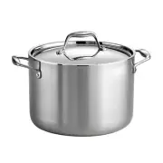 Gourmet Tri-Ply Clad 8 Qt. Stainless Steel Stock Pot with Lid