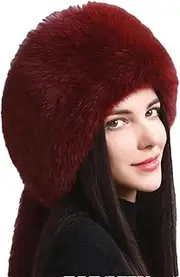 [Hcclijo] Winter Fur Hat Women's Natural Fur Hat Winter Outdoor Thickened Warm Pilot Hat
