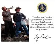 GEORGE W. BUSH SEPTEMBER 11 QUOTE W/ FACSIMILE AUTOGRAPH - 8X10 PHOTO (PQ-002)