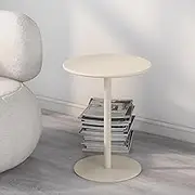 Bar Table Round Metal Patio Dining Table High Top Iron Stable Frame Kitchen Table with Large Base for Home Office Pub Bistro Cocktail, White(40x72cm)