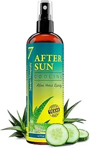 Seven Minerals NEW Cooling After Sun Spray with Aloe Vera - For Skin & Face with Instant Sunburn Relief. Unlike Regular Aftersun Lotion With Cucumber & Vitamin E (12 Fl Oz)