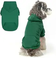 SCENEREAL Dog Hoodie Sweaters for Small Medium Large Size Dogs, Fleece Dog Sweatshirt with Hat and Pocket,Soft Cotton Cold Winter All Weather Dog Clothes for S to XL Sized Dogs, Green S