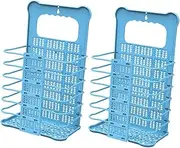 2pcs Folding Laundry Basket Hanging Wall Laundry Basket Collapsing Laundry Baskets Laundry Basket Organizer Wall Mounted Basket Wall Laundry Hamper Plastic Foldable Storage Rack