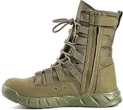 [CLSQLXYJZC] Tactical Desert Boots Army for Men, Spring Autumn High-top Comfort Durable Breathable Military Boots, for Outdoor with Zipper Non-slip Desert Shoes