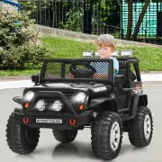 Costway12V Kids Ride-On Car with Parental Remote Control and Spring Suspension-Black