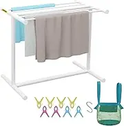 VEVOR Pool Towel Rack, 5 Bar, White, Freestanding Outdoor PVC T-Shape Poolside Storage Organizer, Include 8 Towel Clips, Mesh Bag, Hook, Also Stores Floats and Paddles, for Beach, Swimming Pool, Home