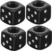 4pcs Dice Valve Stem Caps for Trucks Bikes Cars Fun Quirky Tire Air Valve Covers Easy to Install Lightweight Portable Unique Design for Vehicle