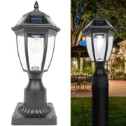 Solar Post Lamp Lights with Pier Mount Base, Outdoor Waterproof Solar Motion ...