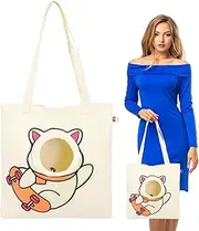 Tuxxjzm Canvas Cat Carrier, Pet Canvas Shoulder Bag, Small Dog Carrier Bag, Soft Carry Bag for Kittens and Puppies, Pet Supplies for Outdoor Shopping and Camping