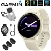 Garmin VIVOACTIVE 6 Health and Fitness GPS Smartwatch, Bone + Accessories Bundle