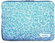 KEITH HARING 15" NOTEBOOK LAPTOP CASE SLEEVE WITH ZIP "GRAFFITI PATTERN BLUE”