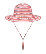 Millymook Girls Floppy Hat - Watermelon Floral Stripe - Phillipa