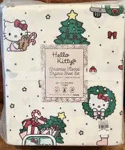 NEW Pottery Barn Teen Hello Kitty Christmas Holiday Flannel Sheet Set, Full Size