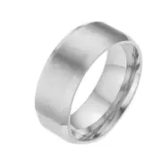 Titanium Stainless Steel 8mm Brushed Finish Wedding Band Comfort Ring Silver