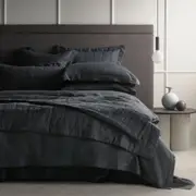 Sheridan Abbotson Linen Bed Cover in Carbon/Grey @Sheridan Rewards