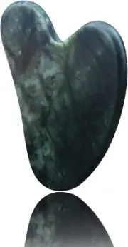 Premium Gua Sha Facial Tool Natural Jade Stone (Dark Green)