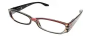 Calabria 738 Women Stained Glass Design Reading Glasses w/Match Case Red +1.75