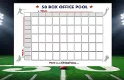 LARGE REUSABLE 50 BOX SQUARES BLOCK OFFICE POOL SUPER BOWL- MLB - NBA + PEN