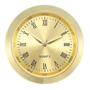 Gold Border White Dial Quartz Clock Inserts with Silvery Arabic Numbers