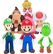 6pcs/Set Mario Figures Toy - Luigi Figurines - Yoshi & Bros Action Figures PVC Toy (5 Inch)
