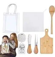 Baby Shower Game Prizes | Wooden Spoon Party Favors Cheese Board Game Stuffers | Small Serving Utensils Fork Bulk with Thank You Tag for Home