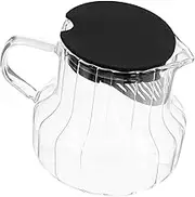 PRETYZOOM Glass Coffee Pot with Lid Transparent Teapot for Home Brewing Elegant Carafe for Iced Beverages Stylish Server for Tea and Coffee Lightweight and Easy to Clean