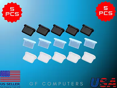 5 Pcs Dust Plug Type-C USB For Iphone Charging Port Protector Silicone Cover
