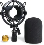 AT2020 Shock Mount with Pop Filter - Foam Windscreen with Microphone Shockmou...