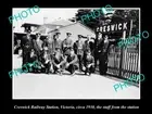 OLD 8x6 HISTORIC PHOTO OF CRESWICK VIC VIEW OF RAILWAY STATION & STAFF 1930