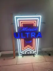 Michelob Ultra Superior Light Beer LED Sign Thermometer New Bar Sign 34"x 22"
