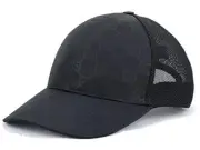 NEW GUCCI BLACK GG PRINT NYLON MESH BASEBALL LOGO CAP HAT 58/MEDIUM UNISEX