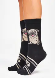 [Cool Socks] Pug Crew Socks