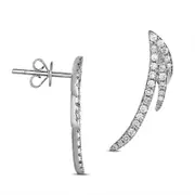 0.33 CT. T.W. Diamond Feather Crawler Earrings in 10K White Gold