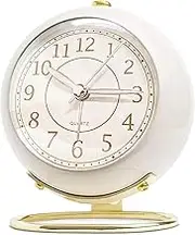 Small Silent No-Ticking Alarm Clock Classic Backlight HD Glass Table Clock Battery Operated Desk Clock for Living Room/Bedroom/Office/School Indoor Decor