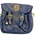 Valentino Orlandi Crossbody Bag Black Vegan Leather Nylon Wallet Zip Picket NWT