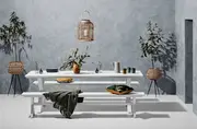 Blake Aluminium Dining Table 240cm White with 2 Blake Aluminium Dining