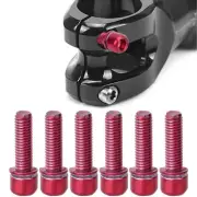 6X M5x18mm Steel Bicycle Stem Screw Bolt with Spacer for Bike Steering Handlebar