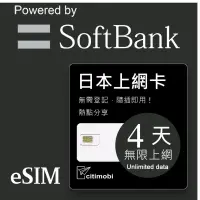 在飛比找遠傳friDay購物精選優惠-【citimobi 上網卡】Esim 日本4天上網吃到飽不限