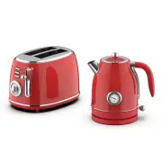 Megachef Mc-Btbk-R 1.7 Liter Electric Tea Kettle And 2 Slice Toaster Combo In