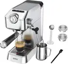 Machine, 20 Bar Stainless Steel Espresso Maker Silver Coffee Machine for Home