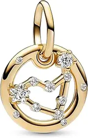 [PANDORA] Moments 14K Gold Plated Clear Cubic Zirconia Zodiac Charms