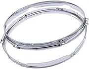 cast CHROME Snare Drum Hoops PAIR 12" 6 Ear/Hole/Lug
