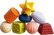 TUMAMA Baby Sensory Ball Set,Soft Textured Squeeze Balls Montessori Toys Easter Egg for Babies Toddlers 3-12 Months,8 Pack